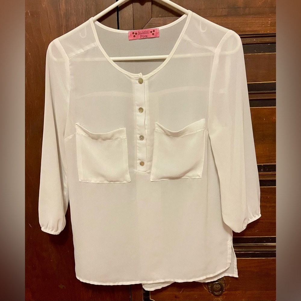 Elegant White Blouse with Button Detail
